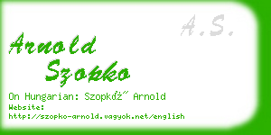 arnold szopko business card
